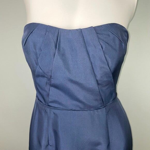 NWT J Crew Alexia Strapless Silk A Line Pebble Blue Dress New Cocktail Formal 2 - Picture 3 of 15